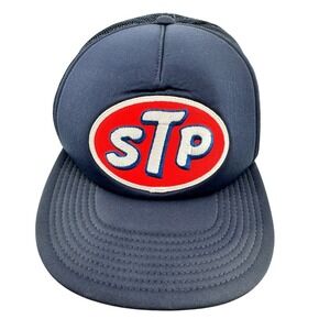 STP Logo Mesh Trucker‎ Hat Cap Foam Otto Cap Snapback Mens Navy Blue